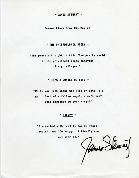 James Stewart autograph