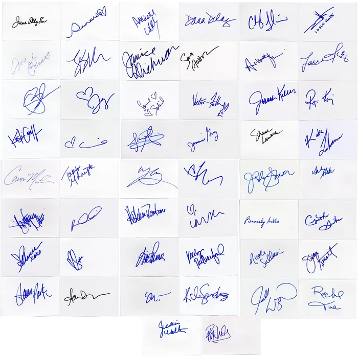 Actress Signature Card Lot autograph
