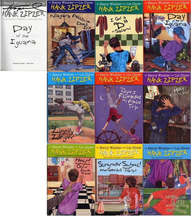 Henry Winkler 'Hank ZipZer' Book Lot autograph