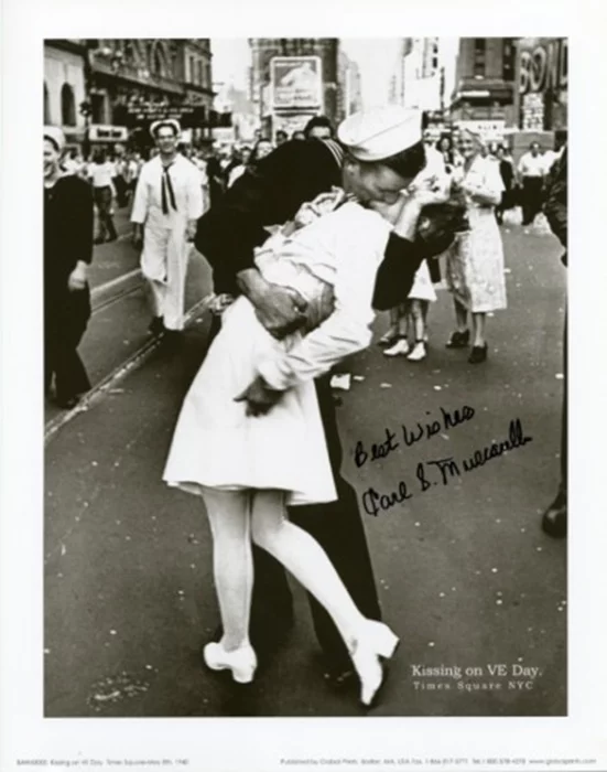 V-J Day Nurse and Sailor autograph