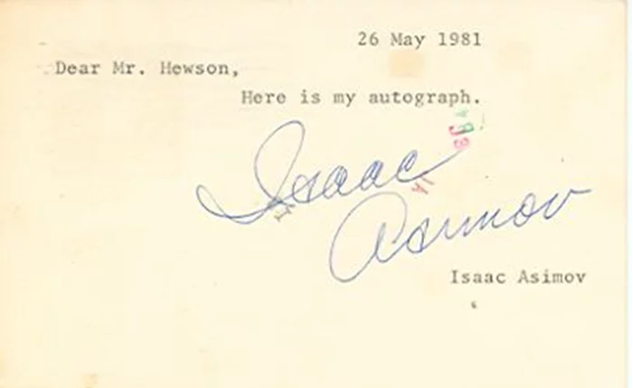 Isaac Asimov autograph