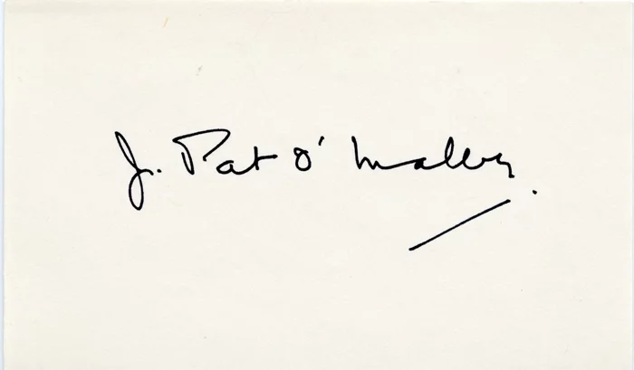 J. Pat O'Malley autograph
