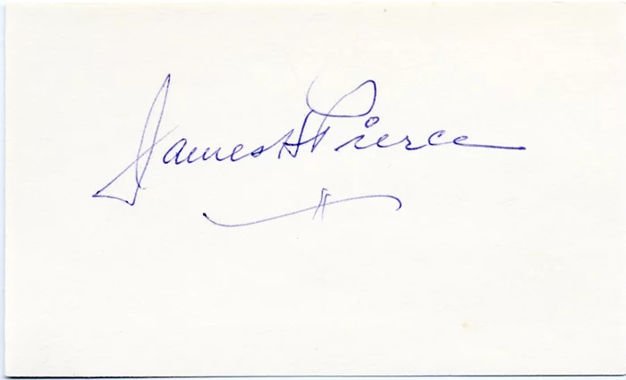 James H. Pierce autograph