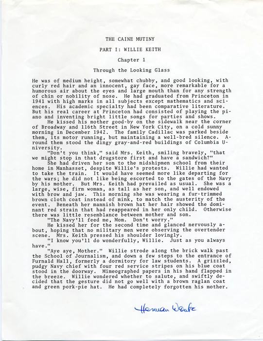 Herman Wouk autograph