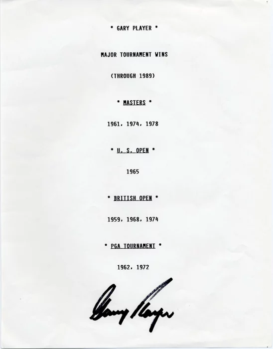 Gary Player autograph