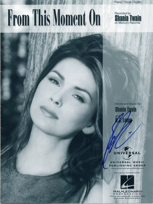Shania Twain autograph