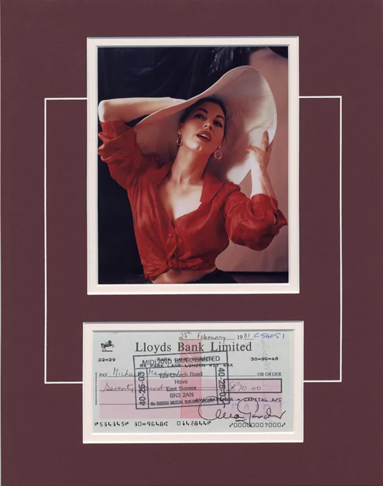 Ava Gardner autograph