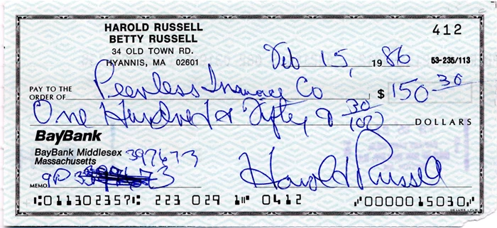Harold Russell autograph
