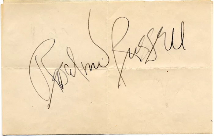 Rosalind Russell autograph