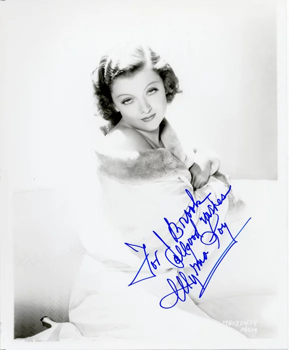 Myrna Loy autograph