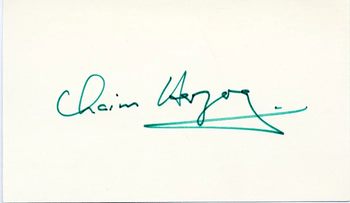 Chaim Herzog autograph