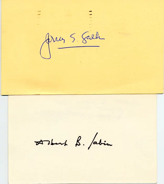 Albert Sabin & Jonas Salk autograph