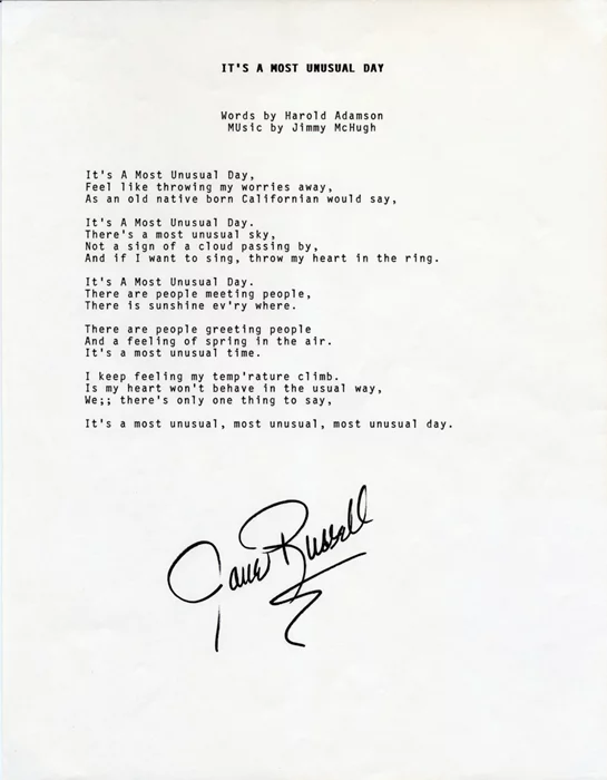 Jane Russell autograph