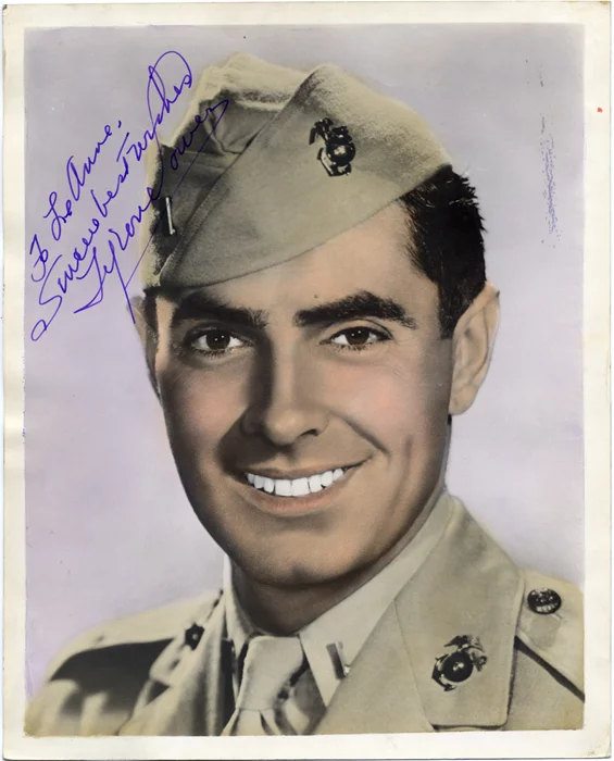 Tyrone Power autograph