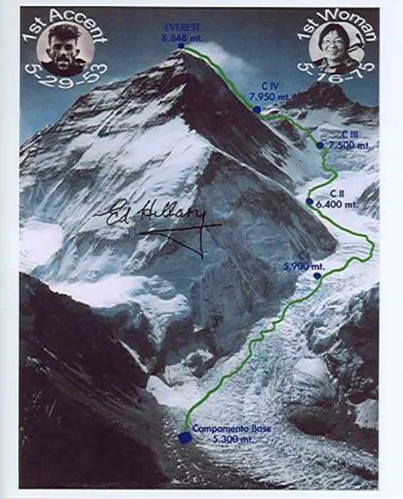 Sir Edmund Hillary autograph