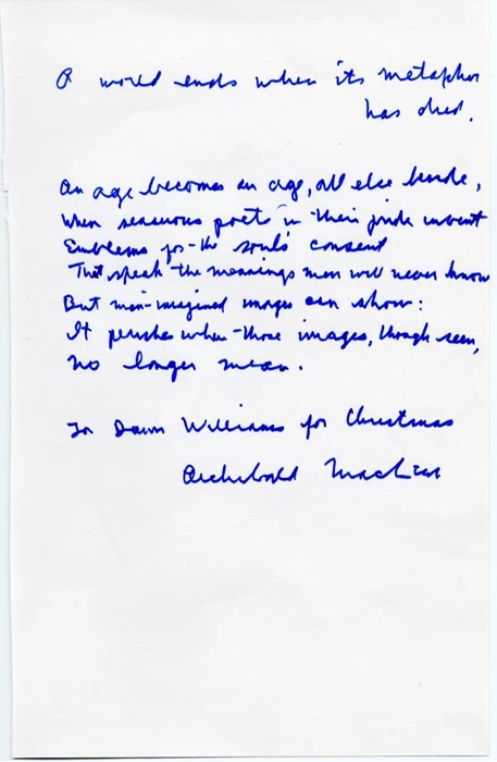 Archibald Macleish autograph