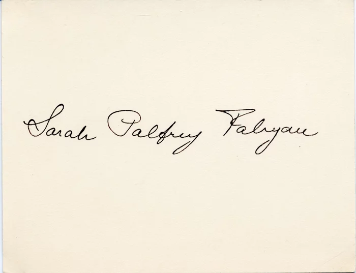 Sarah Palfrey autograph