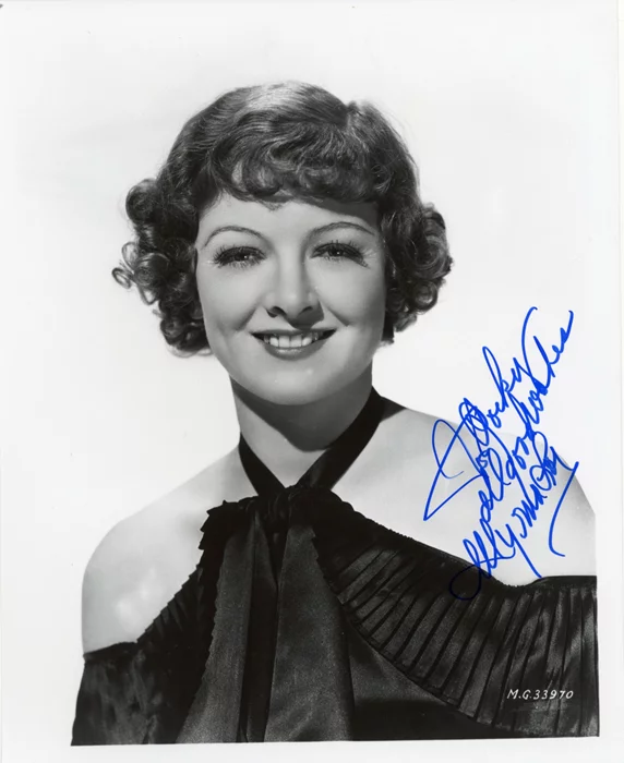 Myrna Loy autograph