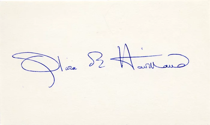Olivia de Havilland autograph