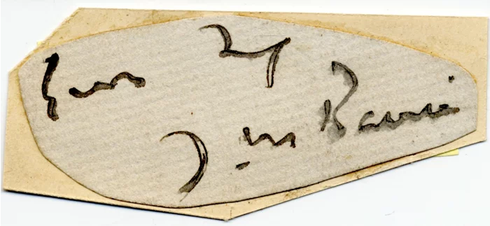 J.M. Barrie autograph