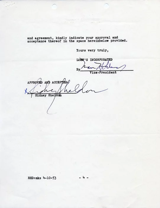 Sidney Sheldon autograph