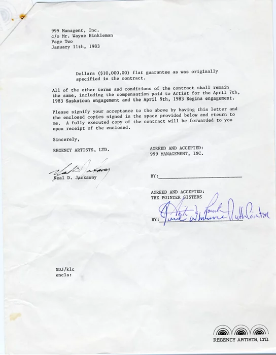 The Pointer Sisters autograph