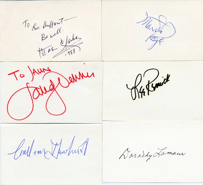 Deceased Actress Signature Lot autograph