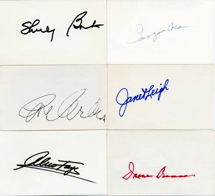 Deceased Actress Signature Lot autograph