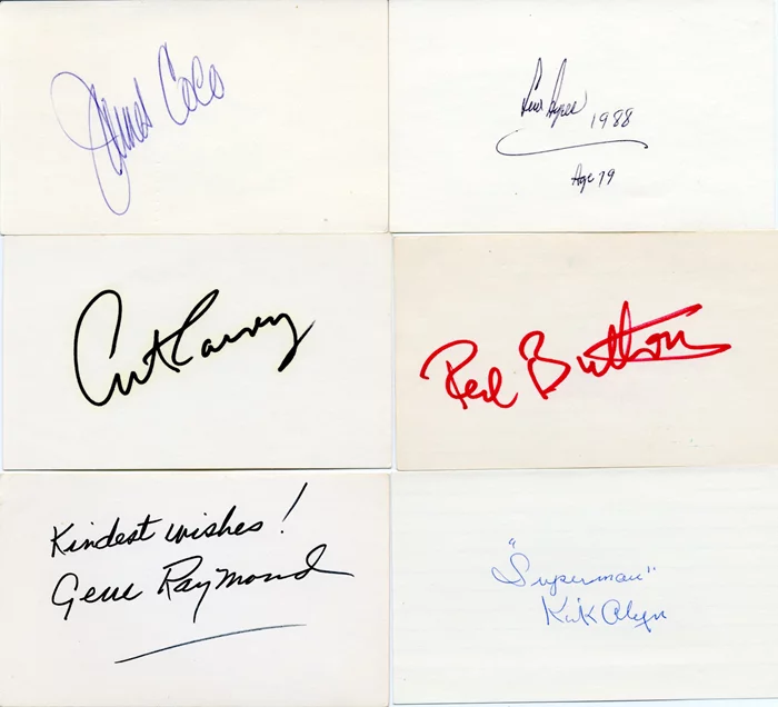 Deceased Actor Signature Lot autograph