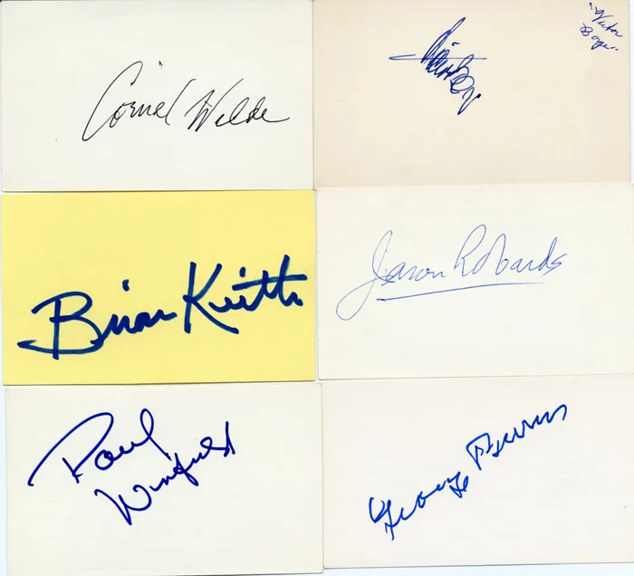 Deceased Actor Signature Lot autograph