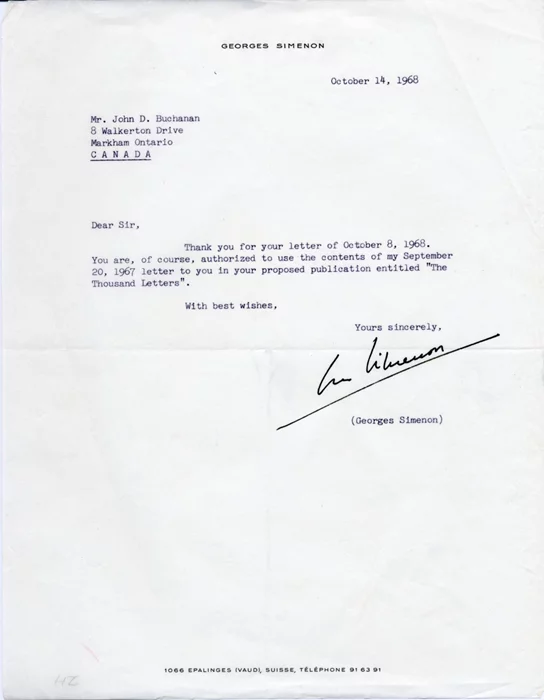 Georges Simenon autograph
