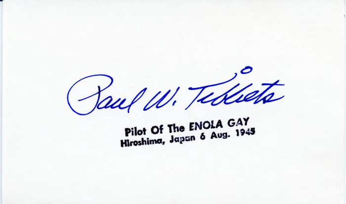 Paul W. Tibbets autograph