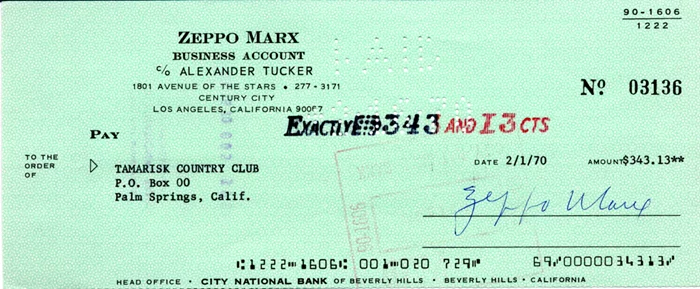 Zeppo Marx autograph