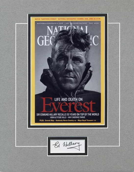 Sir Edmund Hillary autograph