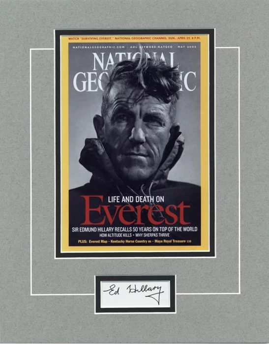 Sir Edmund Hillary autograph