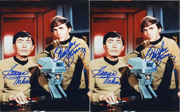 Walter Koenig & George Takei autograph