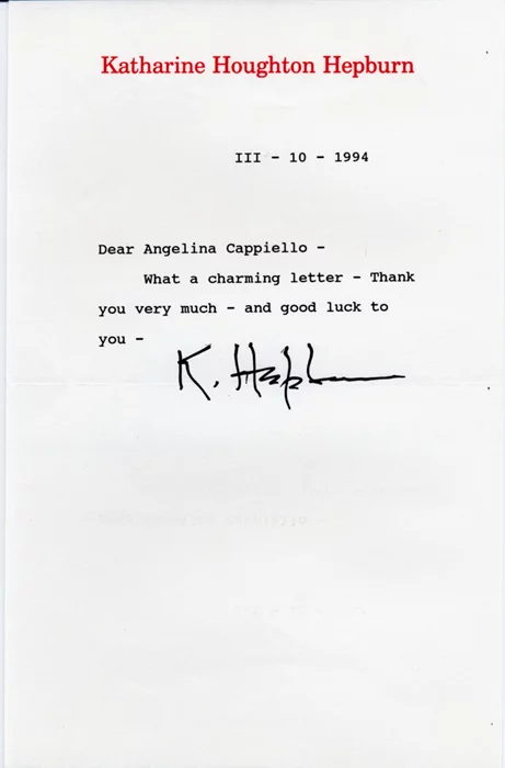 Katharine Hepburn autograph
