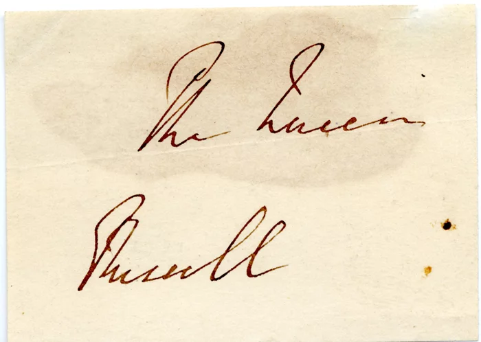 Lord John Russell autograph