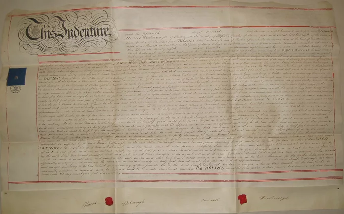 1859 English Indenture autograph