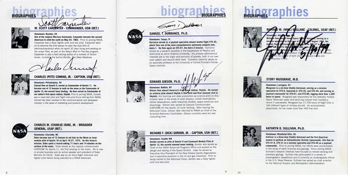 Astronauts autograph