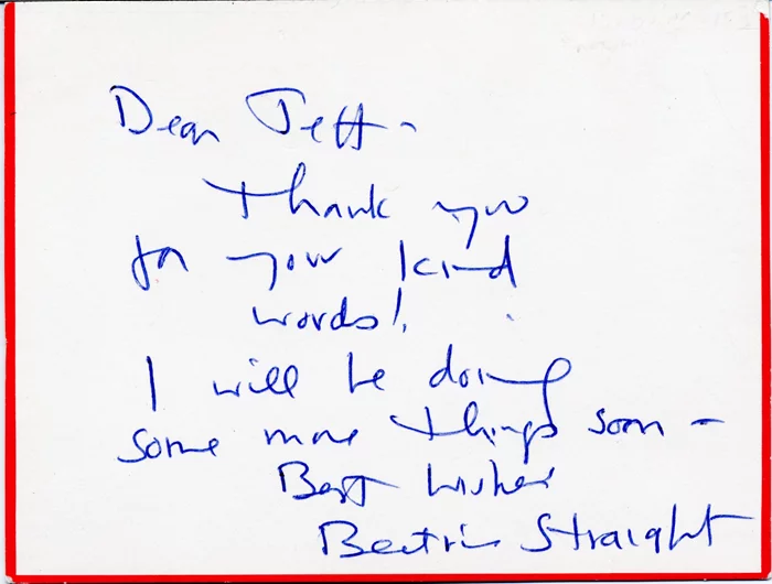 Beatrice Straight autograph