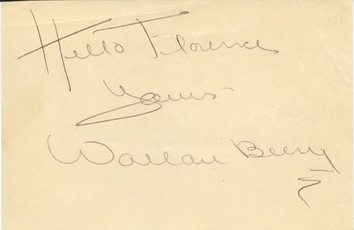 Wallace Beery autograph