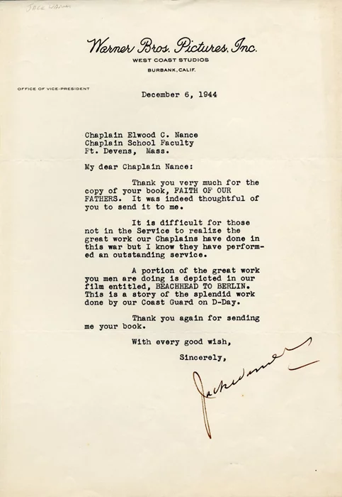 Jack Warner autograph
