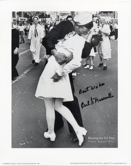 V-J Day Nurse and Sailor autograph