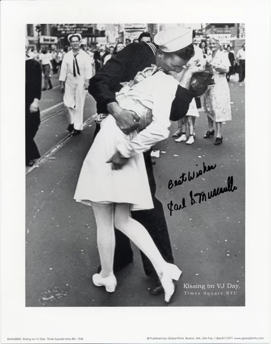 V-J Day Nurse and Sailor autograph