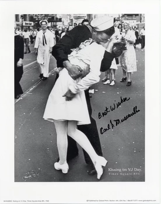 V-J Day Nurse and Sailor autograph