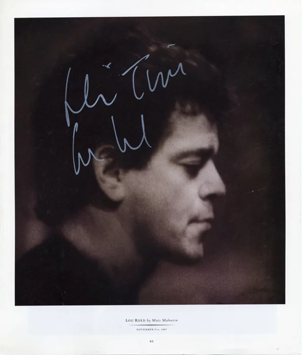 Lou Reed autograph