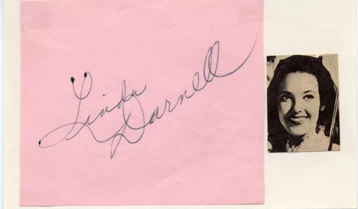 Linda Darnell autograph