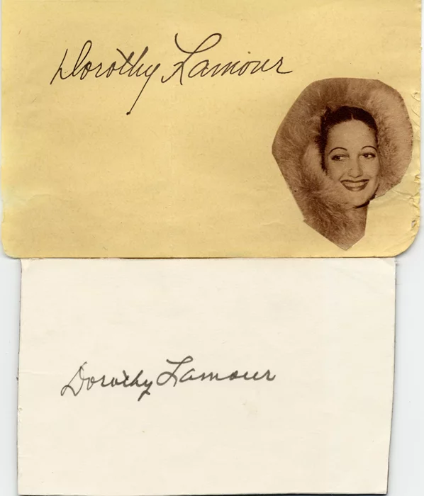 Dorothy Lamour autograph