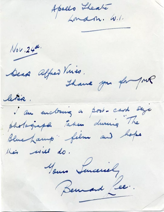 Bernard Lee autograph